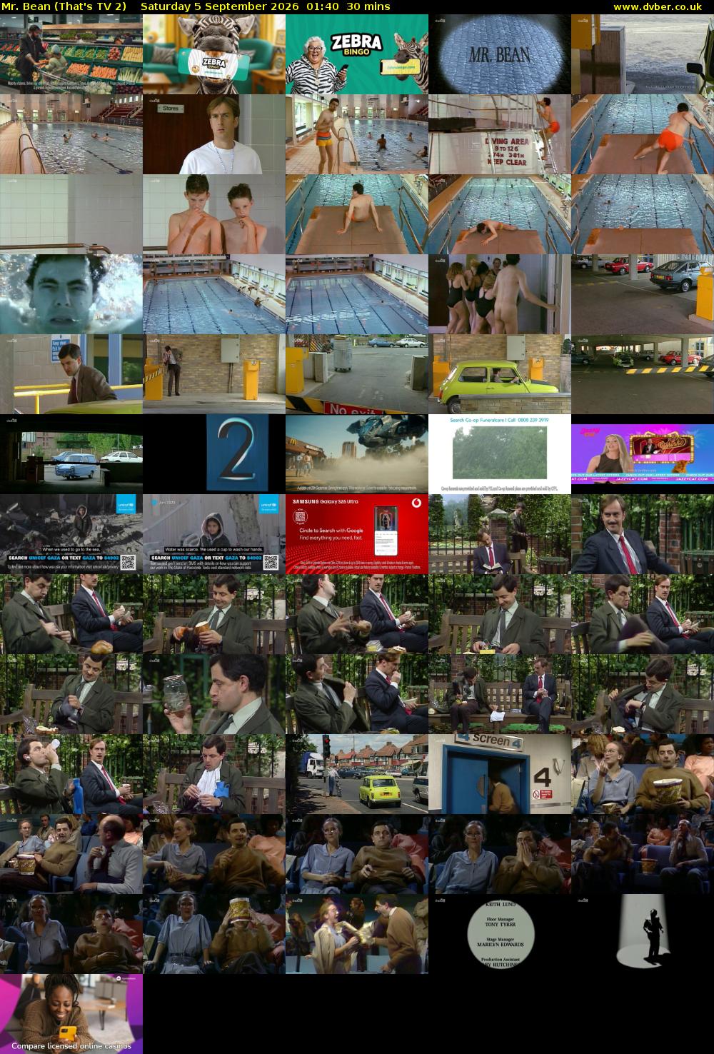 Mr. Bean (That's TV 2) Saturday 5 September 2026 01:40 - 02:10