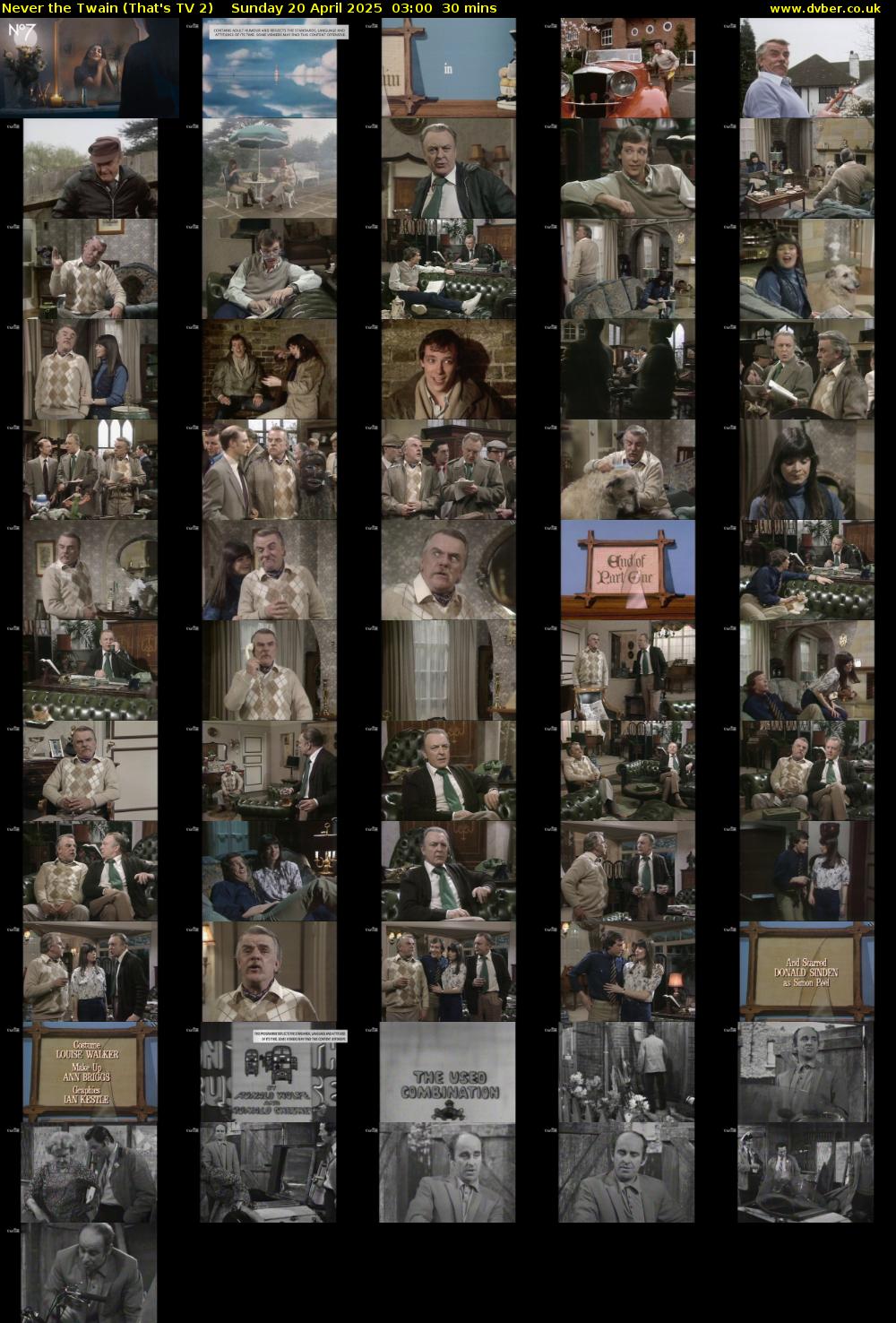 Never the Twain (That's TV 2) Sunday 20 April 2025 03:00 - 03:30