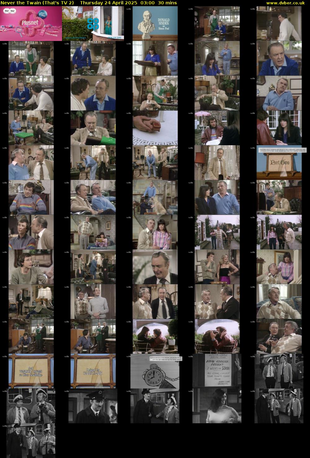 Never the Twain (That's TV 2) Thursday 24 April 2025 03:00 - 03:30