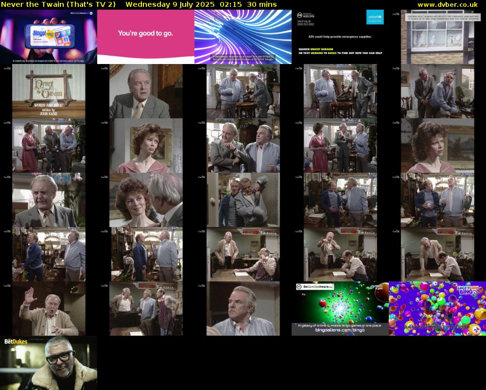 Never the Twain (That's TV 2) Wednesday 9 July 2025 02:15 - 02:45