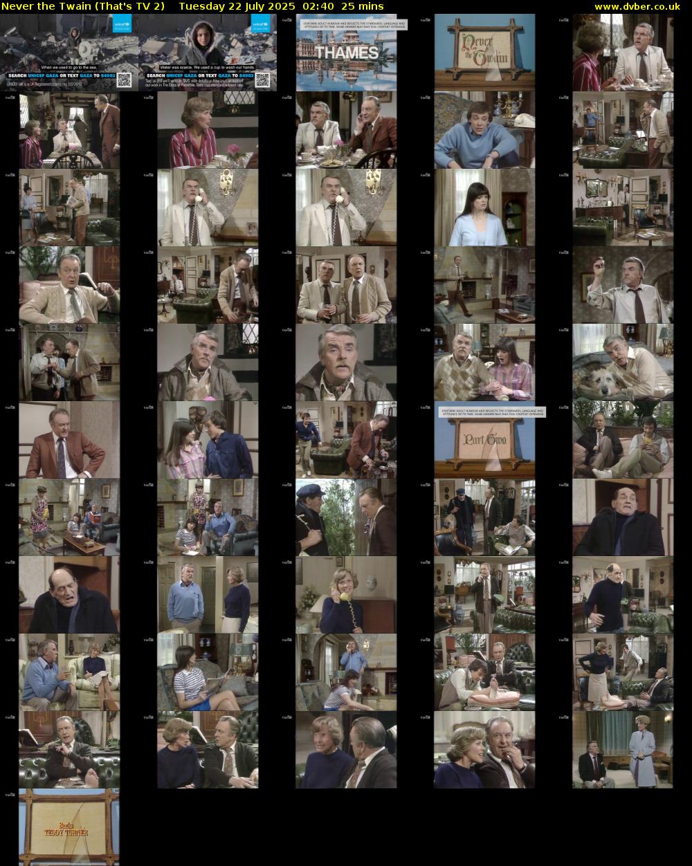 Never the Twain (That's TV 2) Tuesday 22 July 2025 02:40 - 03:05