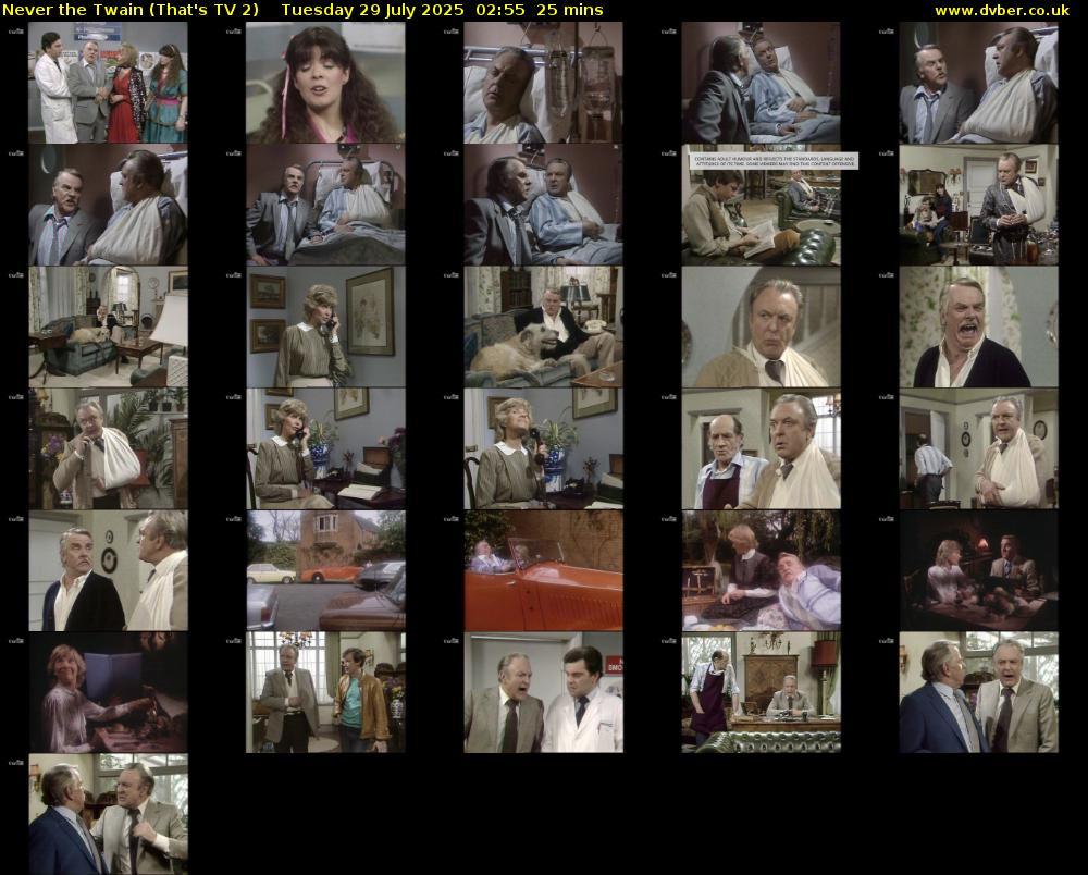 Never the Twain (That's TV 2) Tuesday 29 July 2025 02:55 - 03:20