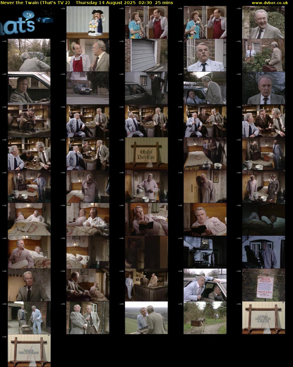 Never the Twain (That's TV 2) Thursday 14 August 2025 02:30 - 02:55