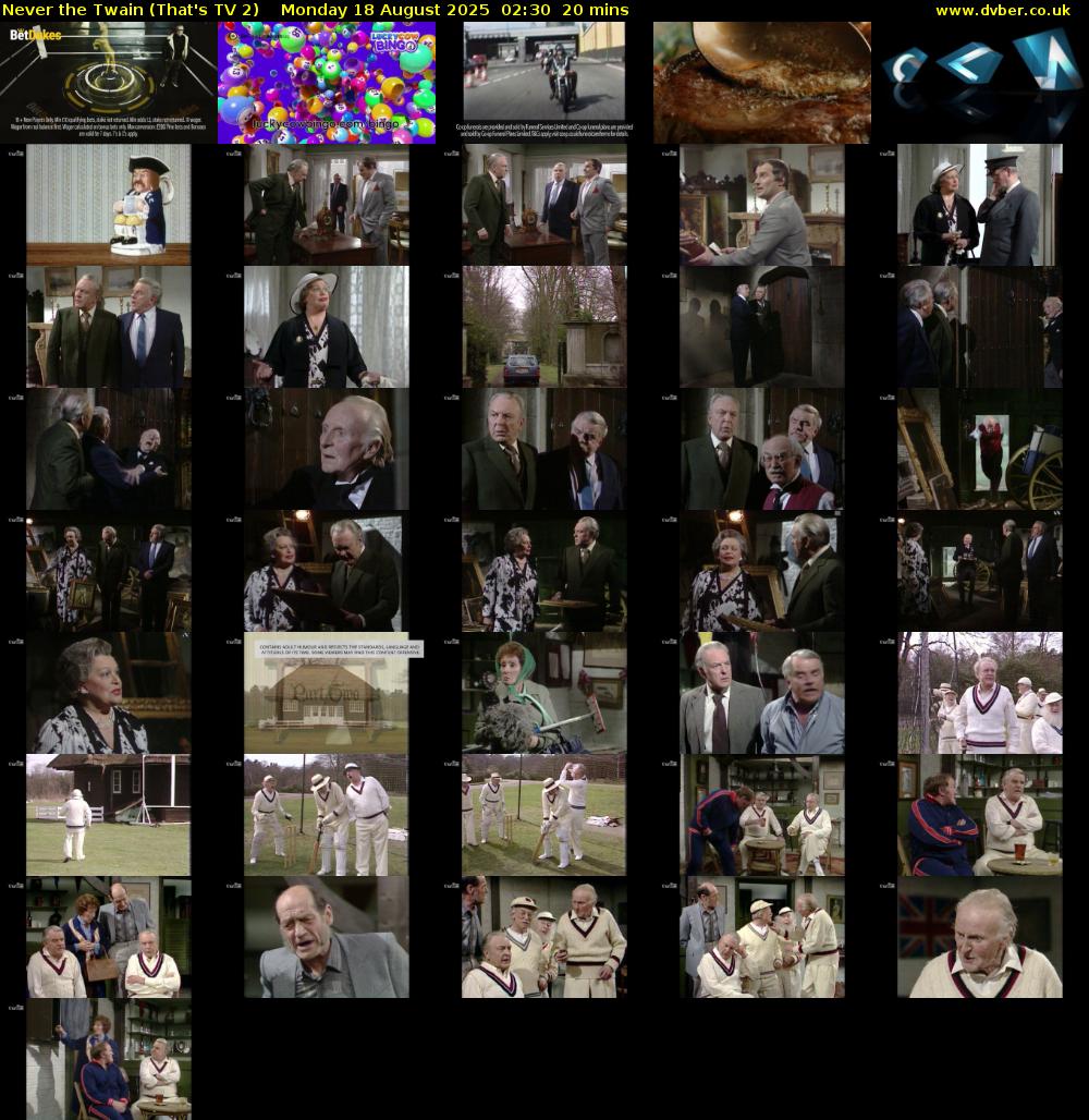 Never the Twain (That's TV 2) Monday 18 August 2025 02:30 - 02:50