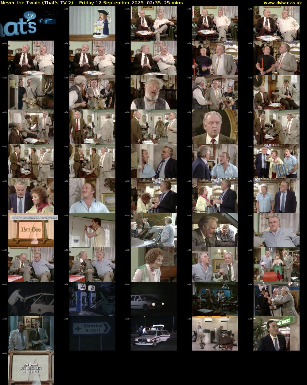 Never the Twain (That's TV 2) Friday 12 September 2025 02:35 - 03:00