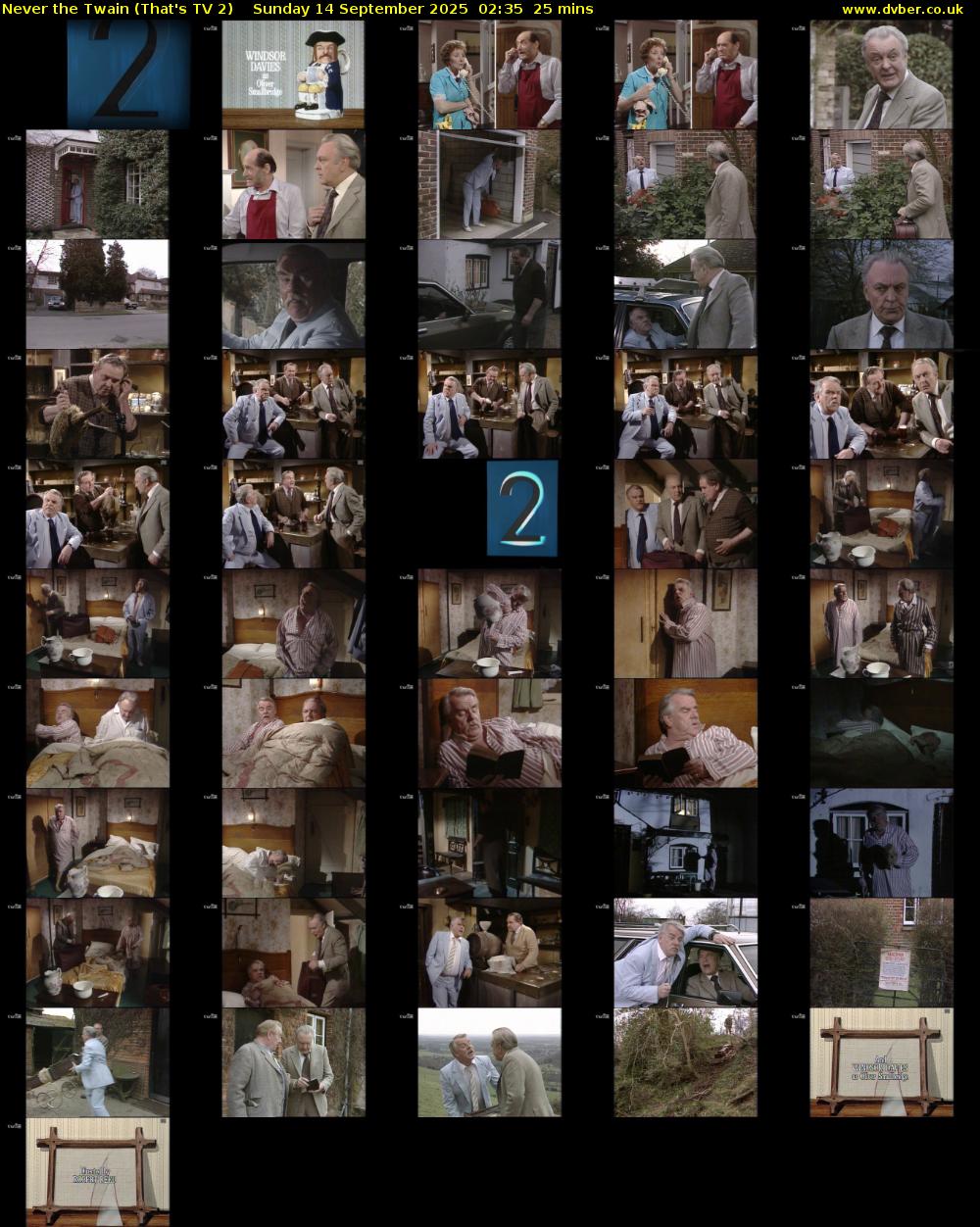 Never the Twain (That's TV 2) Sunday 14 September 2025 02:35 - 03:00