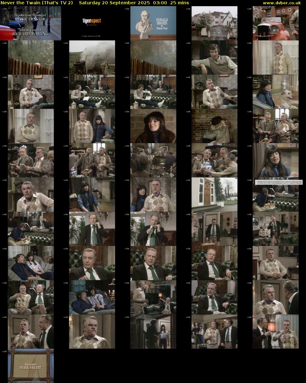 Never the Twain (That's TV 2) Saturday 20 September 2025 03:00 - 03:25