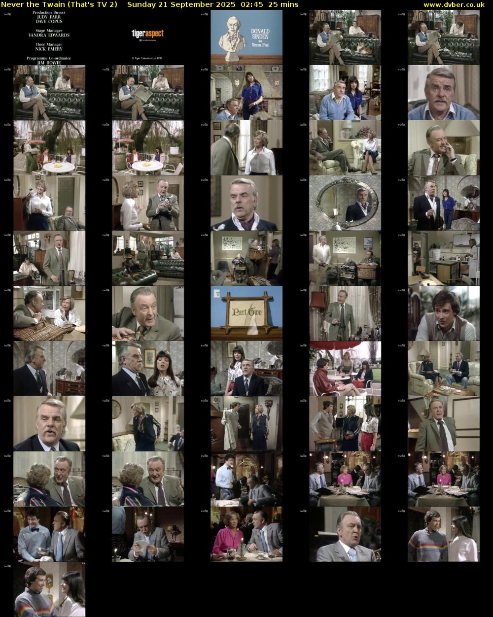 Never the Twain (That's TV 2) Sunday 21 September 2025 02:45 - 03:10