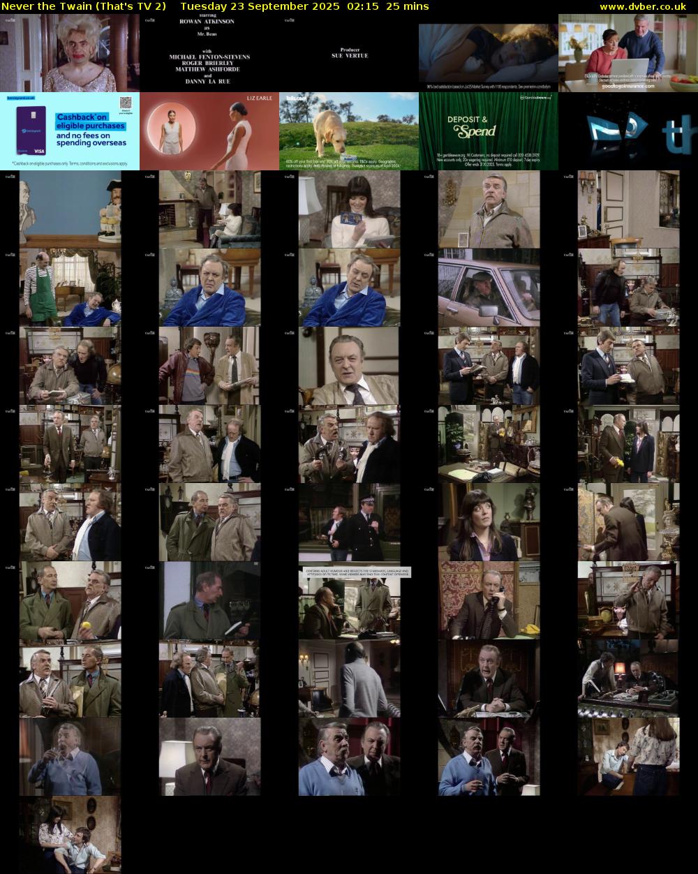 Never the Twain (That's TV 2) Tuesday 23 September 2025 02:15 - 02:40
