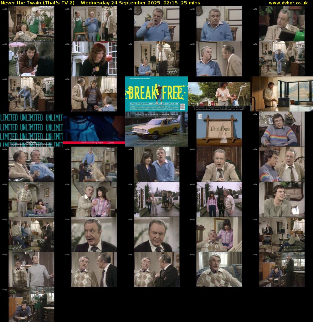 Never the Twain (That's TV 2) Wednesday 24 September 2025 02:15 - 02:40