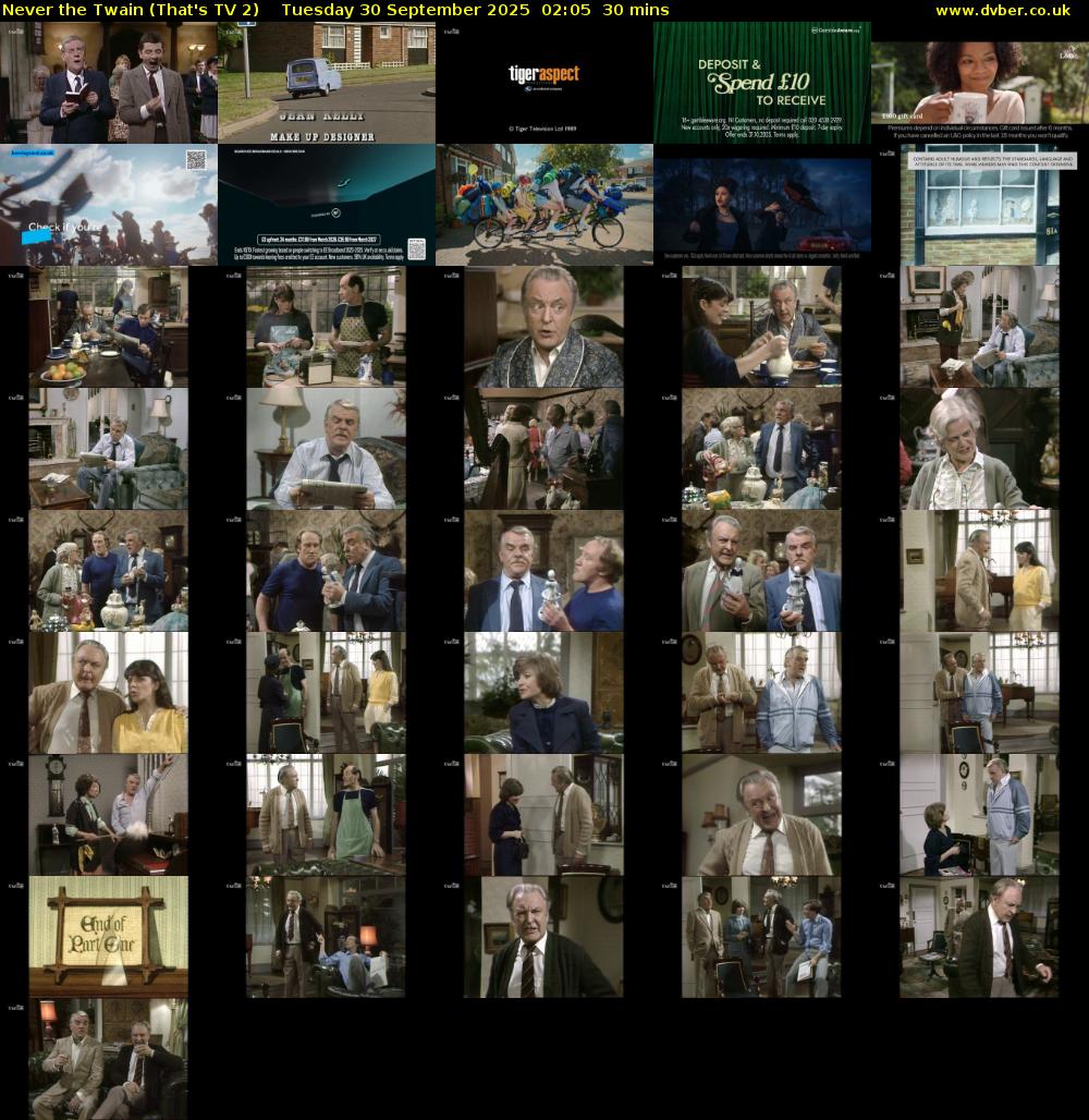 Never the Twain (That's TV 2) Tuesday 30 September 2025 02:05 - 02:35