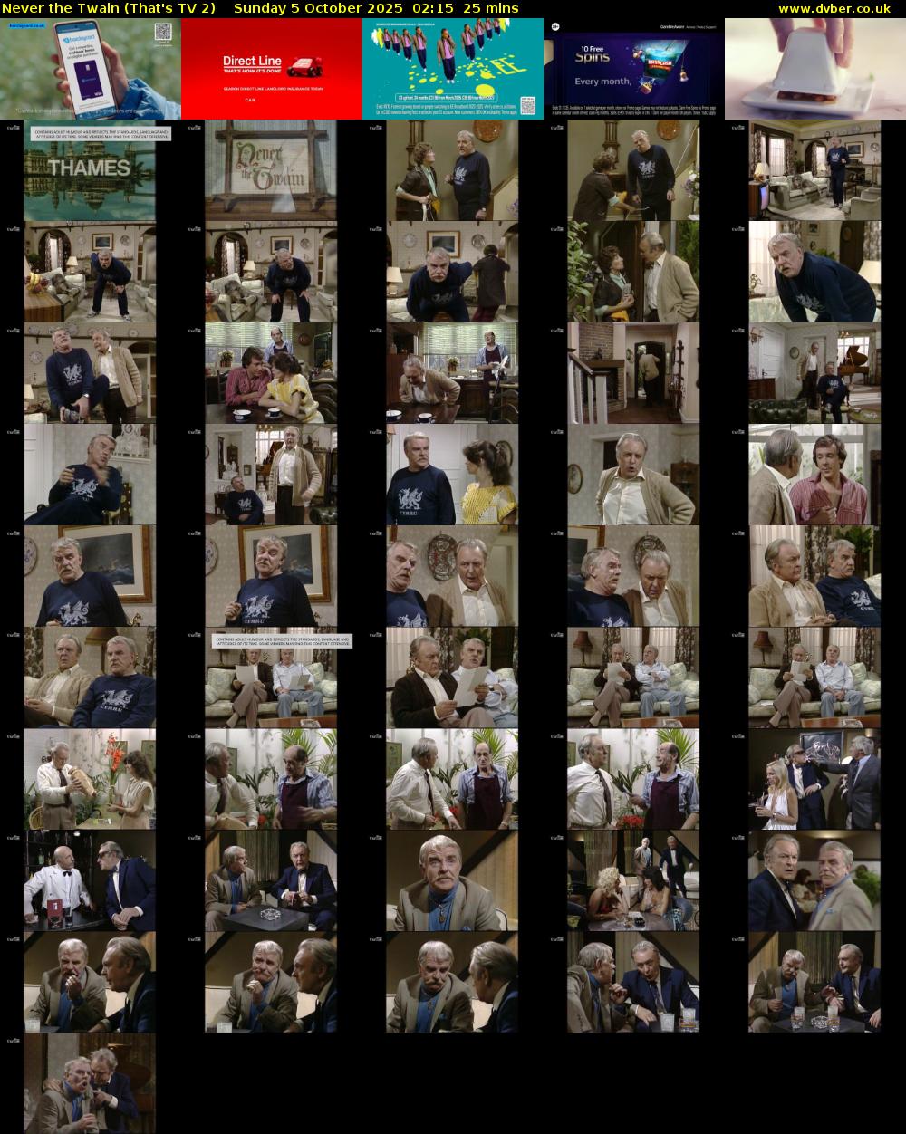 Never the Twain (That's TV 2) Sunday 5 October 2025 02:15 - 02:40