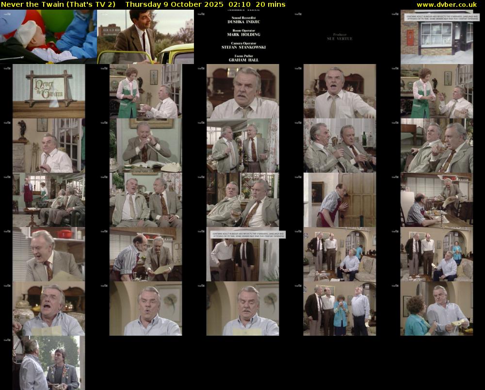 Never the Twain (That's TV 2) Thursday 9 October 2025 02:10 - 02:30