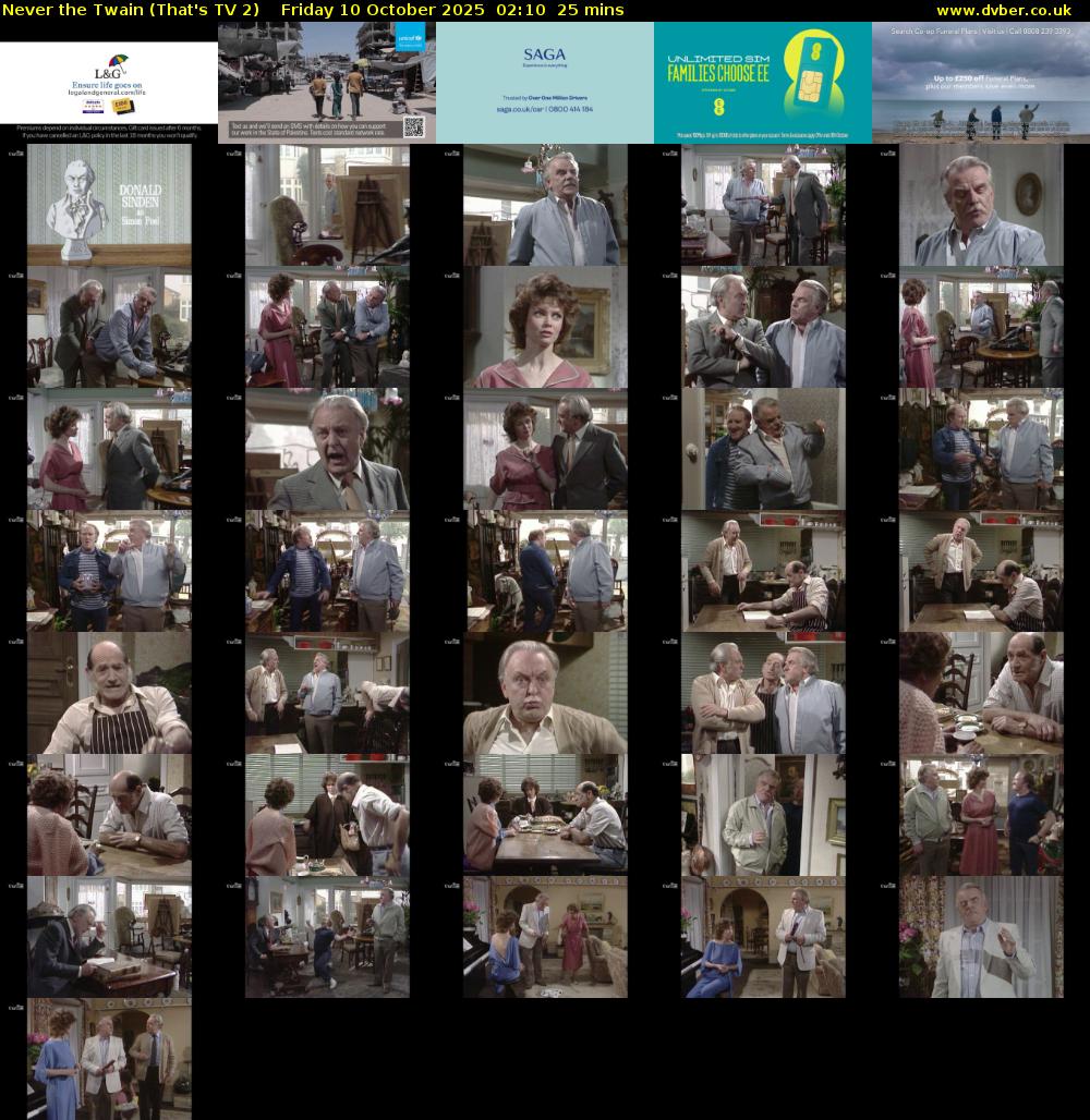 Never the Twain (That's TV 2) Friday 10 October 2025 02:10 - 02:35