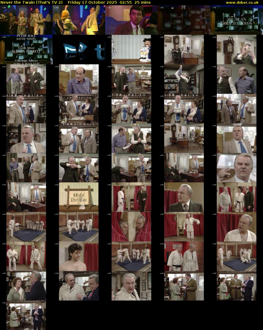 Never the Twain (That's TV 2) Friday 17 October 2025 02:55 - 03:20