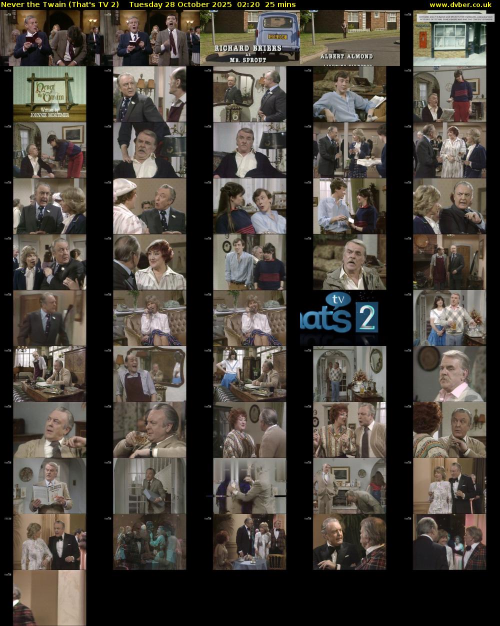Never the Twain (That's TV 2) Tuesday 28 October 2025 02:20 - 02:45