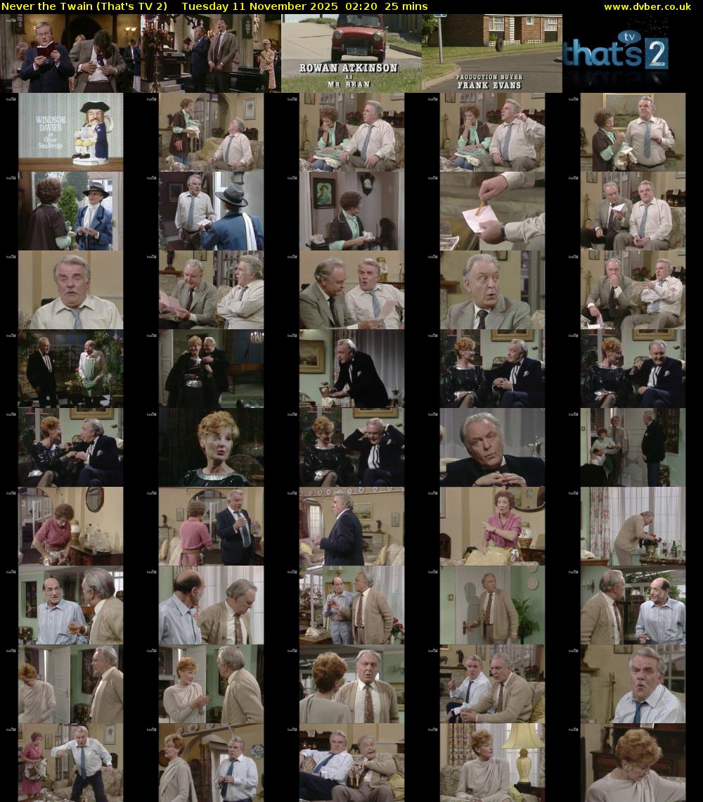 Never the Twain (That's TV 2) Tuesday 11 November 2025 02:20 - 02:45