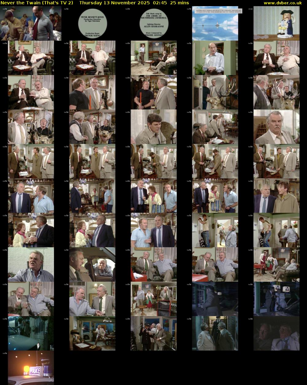 Never the Twain (That's TV 2) Thursday 13 November 2025 02:45 - 03:10