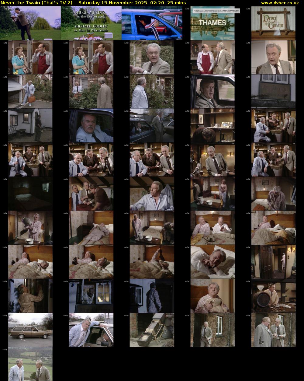 Never the Twain (That's TV 2) Saturday 15 November 2025 02:20 - 02:45