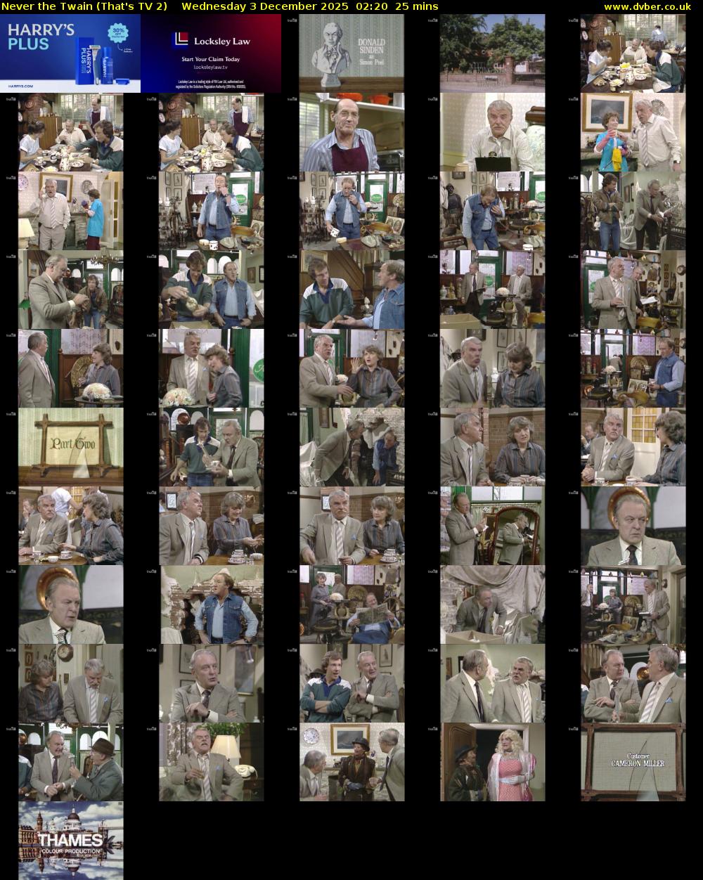 Never the Twain (That's TV 2) Wednesday 3 December 2025 02:20 - 02:45