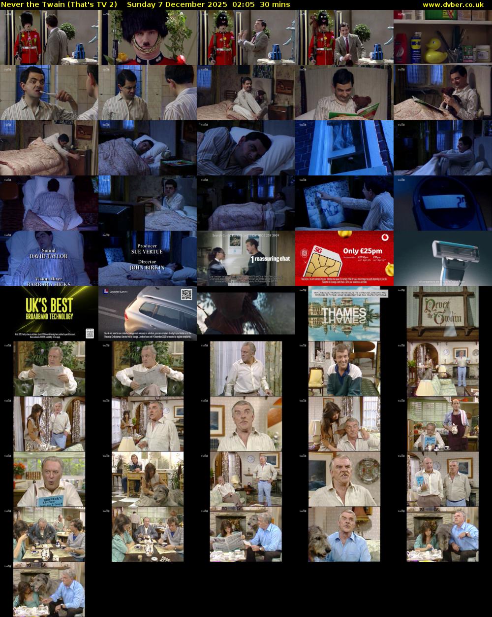 Never the Twain (That's TV 2) Sunday 7 December 2025 02:05 - 02:35