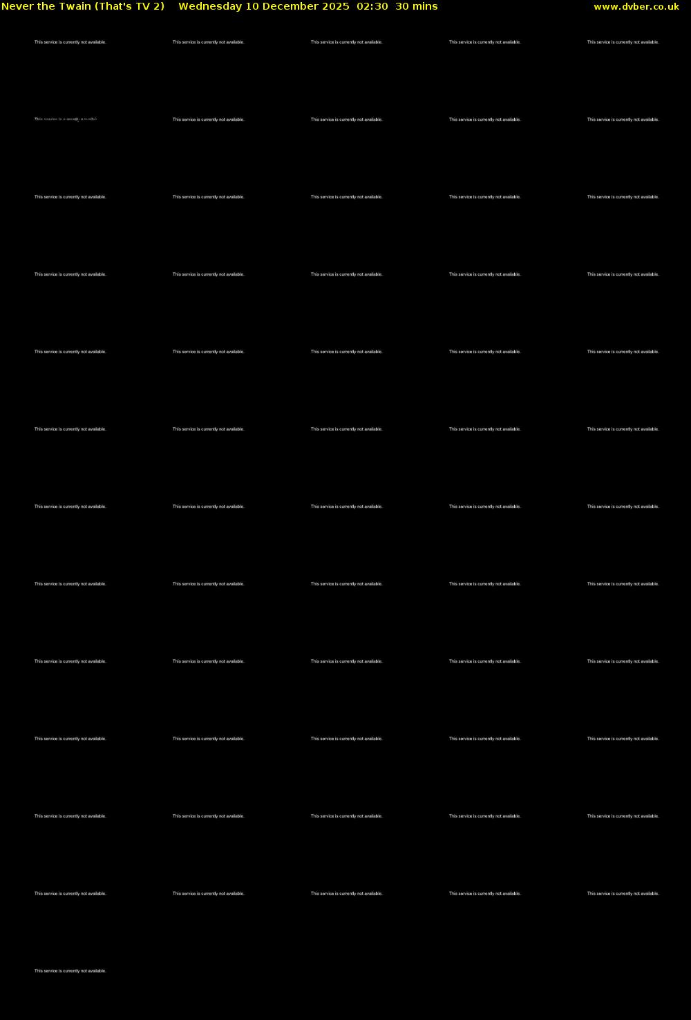 Never the Twain (That's TV 2) Wednesday 10 December 2025 02:30 - 03:00