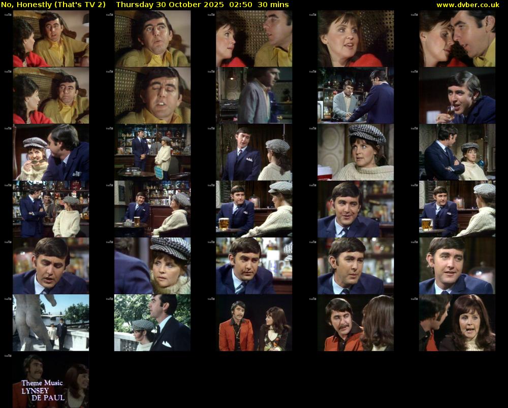 No, Honestly (That's TV 2) Thursday 30 October 2025 02:50 - 03:20