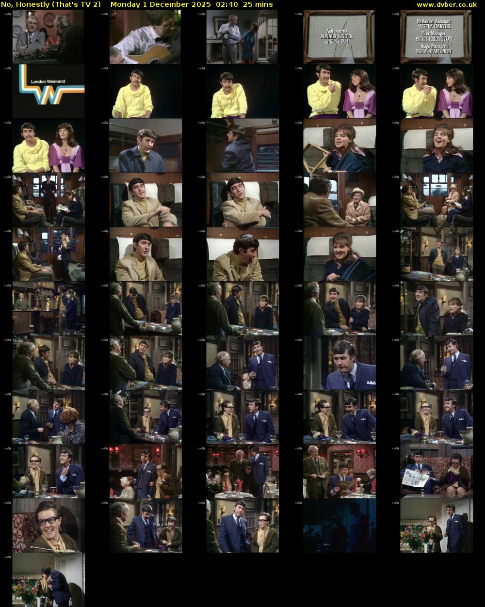 No, Honestly (That's TV 2) Monday 1 December 2025 02:40 - 03:05