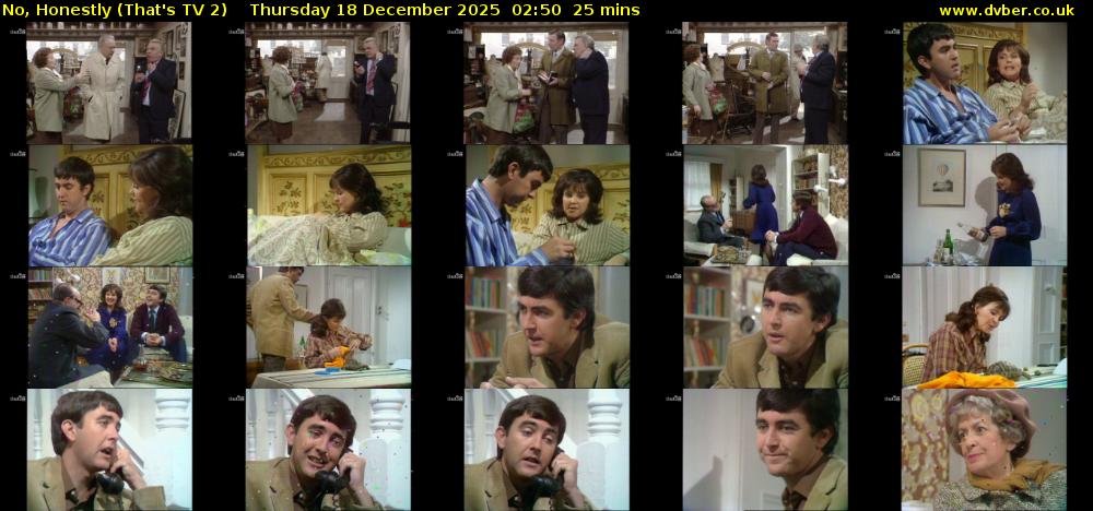 No, Honestly (That's TV 2) Thursday 18 December 2025 02:50 - 03:15