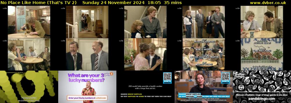 No Place Like Home (That's TV 2) Sunday 24 November 2024 18:05 - 18:40