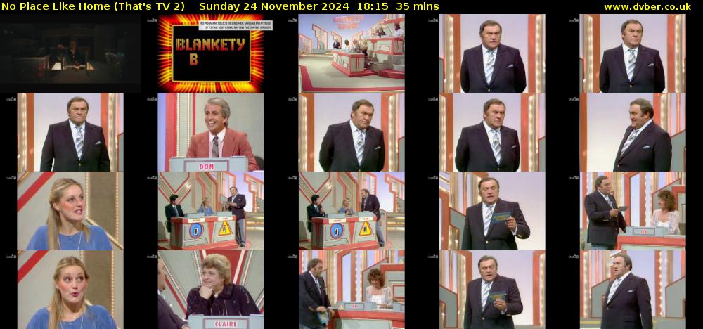 No Place Like Home (That's TV 2) Sunday 24 November 2024 18:15 - 18:50