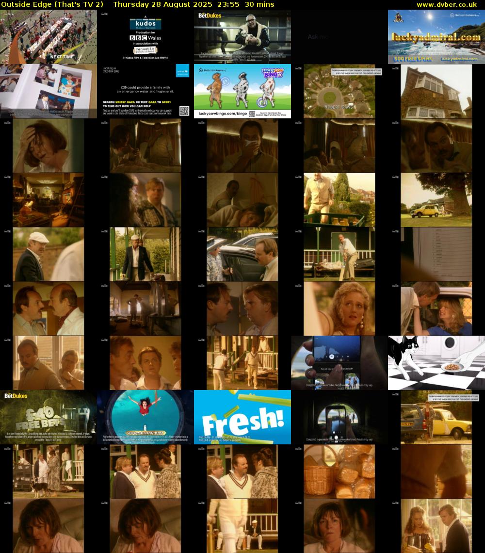 Outside Edge (That's TV 2) Thursday 28 August 2025 23:55 - 00:25