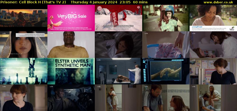 Prisoner: Cell Block H (That's TV 2) Thursday 4 January 2024 23:05 - 00:05