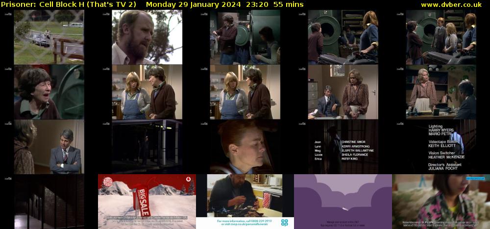 Prisoner: Cell Block H (That's TV 2) Monday 29 January 2024 23:20 - 00:15
