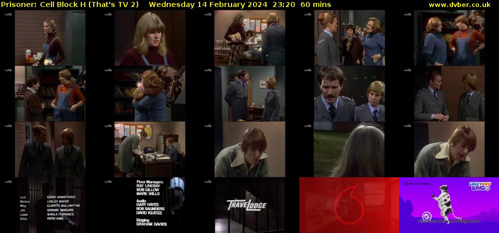 Prisoner: Cell Block H (That's TV 2) Wednesday 14 February 2024 23:20 - 00:20