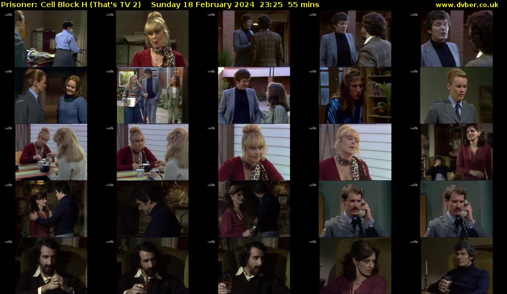 Prisoner: Cell Block H (That's TV 2) Sunday 18 February 2024 23:25 - 00:20