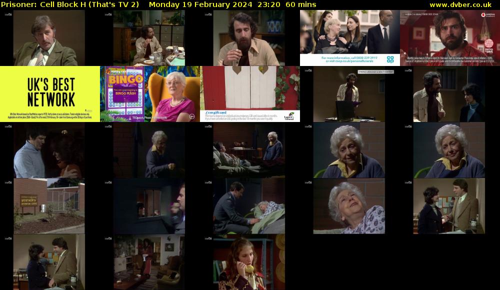 Prisoner: Cell Block H (That's TV 2) Monday 19 February 2024 23:20 - 00:20