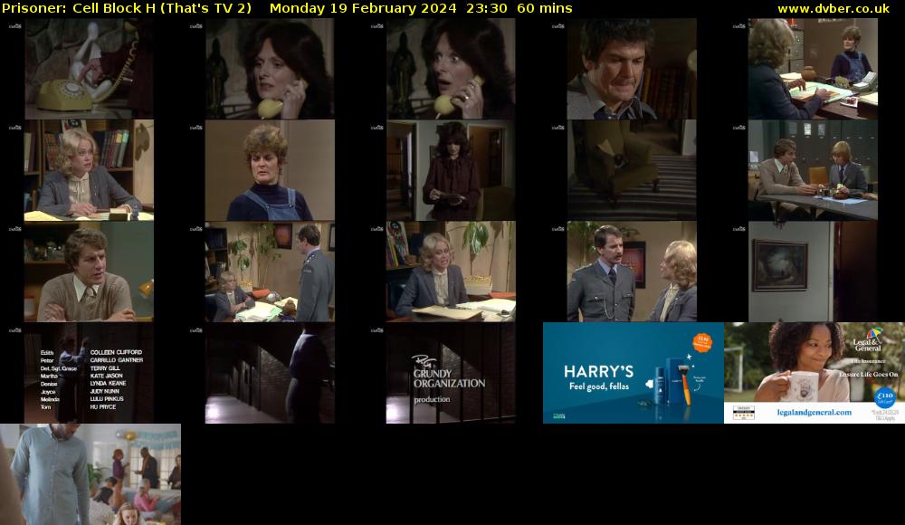 Prisoner: Cell Block H (That's TV 2) Monday 19 February 2024 23:30 - 00:30