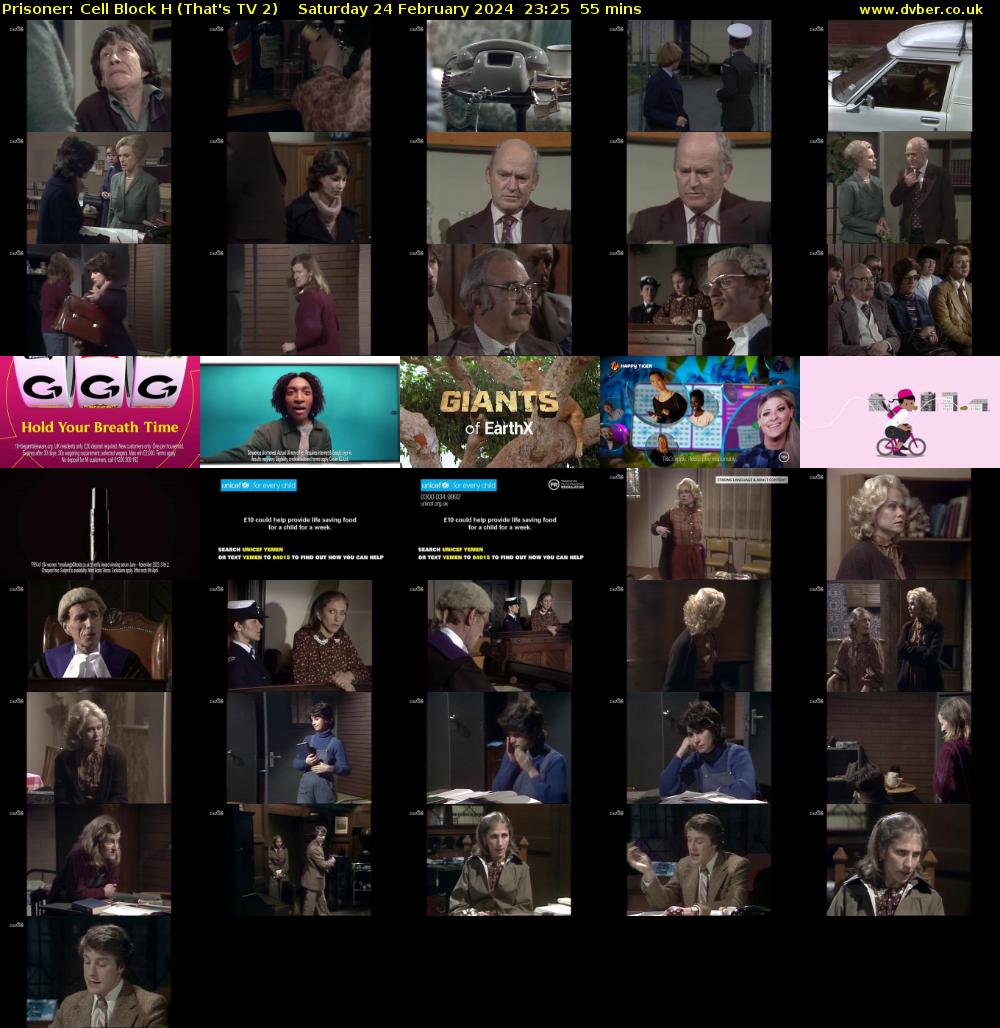 Prisoner: Cell Block H (That's TV 2) Saturday 24 February 2024 23:25 - 00:20