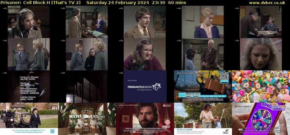 Prisoner: Cell Block H (That's TV 2) Saturday 24 February 2024 23:30 - 00:30