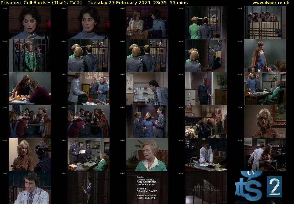 Prisoner: Cell Block H (That's TV 2) Tuesday 27 February 2024 23:35 - 00:30