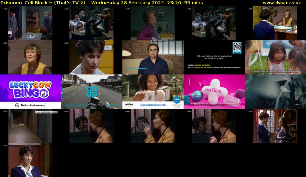 Prisoner: Cell Block H (That's TV 2) Wednesday 28 February 2024 23:20 - 00:15
