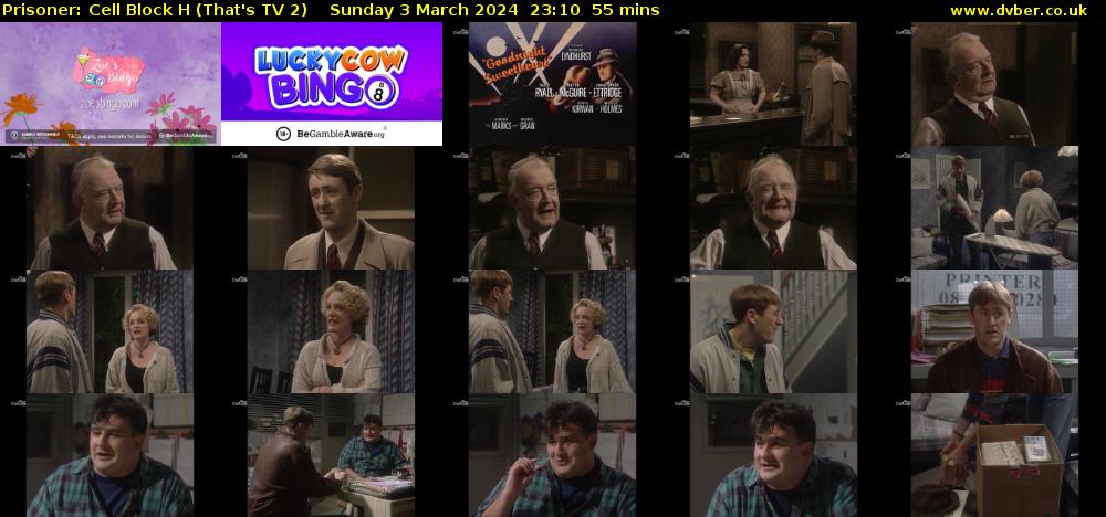 Prisoner: Cell Block H (That's TV 2) Sunday 3 March 2024 23:10 - 00:05