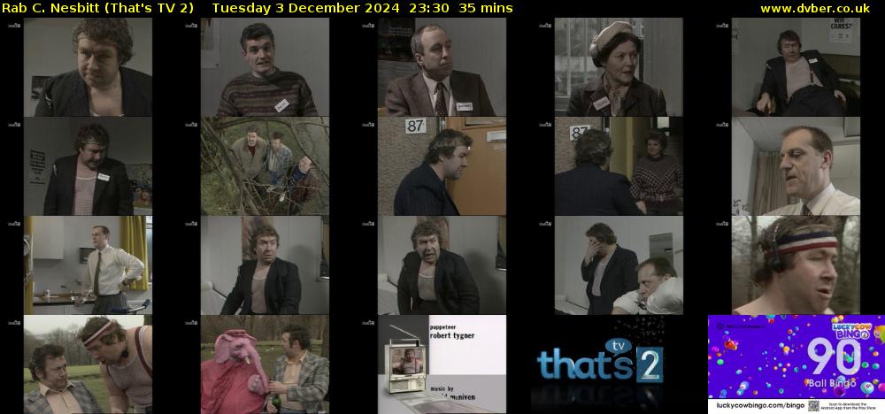 Rab C. Nesbitt (That's TV 2) Tuesday 3 December 2024 23:30 - 00:05