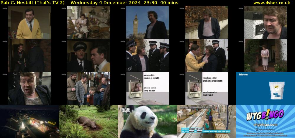 Rab C. Nesbitt (That's TV 2) Wednesday 4 December 2024 23:30 - 00:10