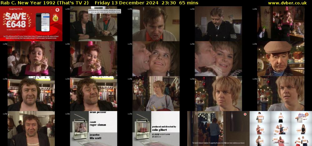 Rab C. New Year 1992 (That's TV 2) Friday 13 December 2024 23:30 - 00:35
