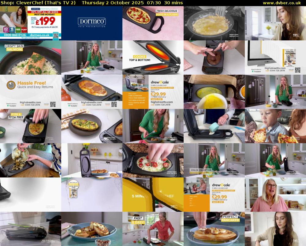 Shop: CleverChef (That's TV 2) Thursday 2 October 2025 07:30 - 08:00
