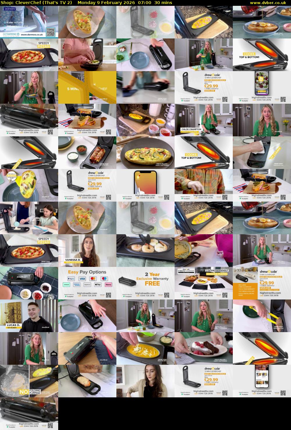 Shop: CleverChef (That's TV 2) Monday 9 February 2026 07:00 - 07:30