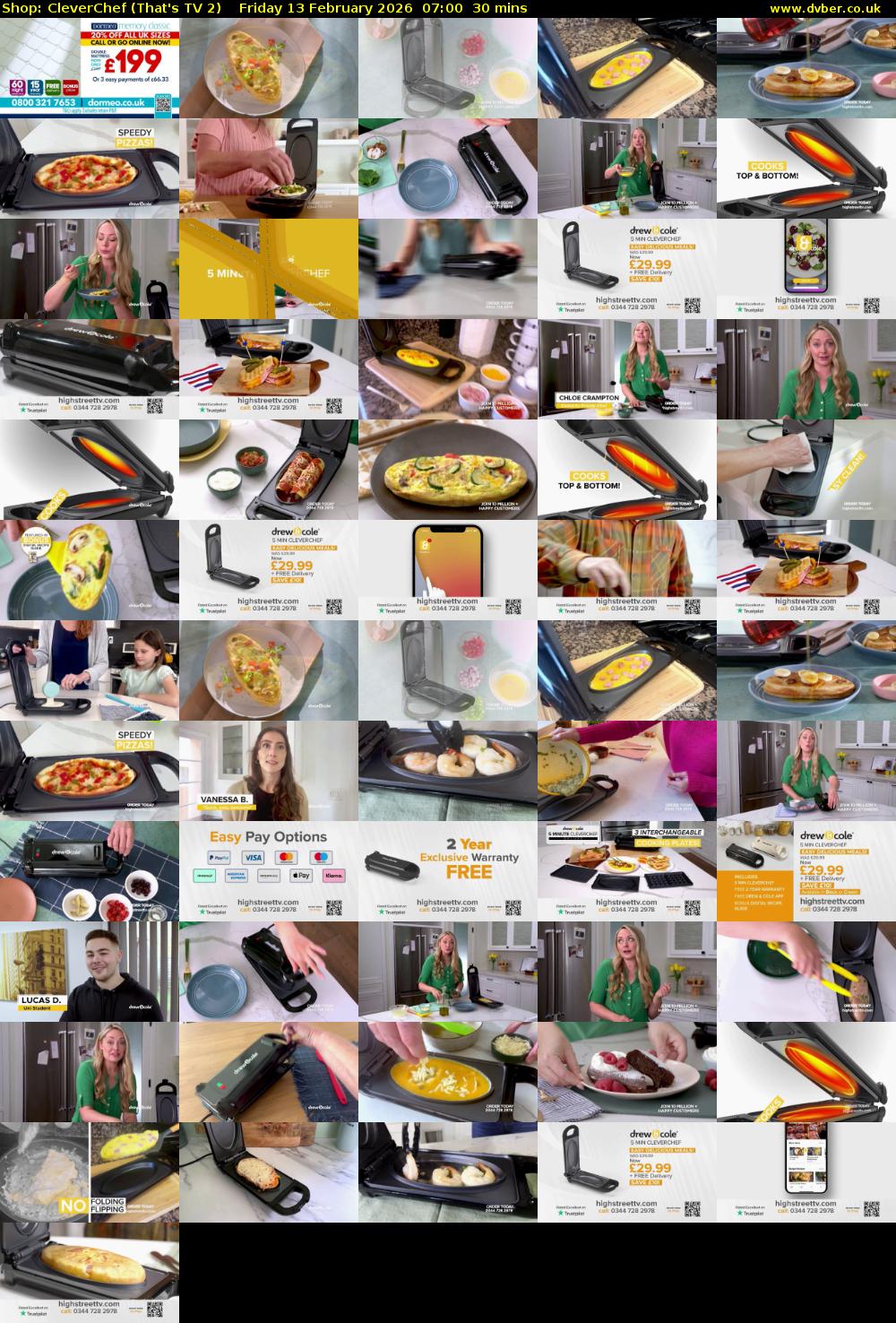 Shop: CleverChef (That's TV 2) Friday 13 February 2026 07:00 - 07:30