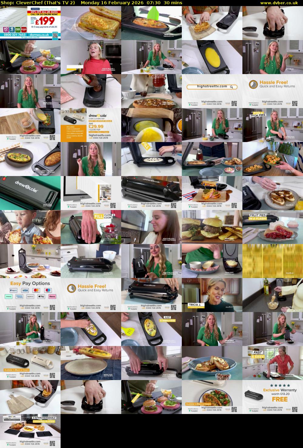 Shop: CleverChef (That's TV 2) Monday 16 February 2026 07:30 - 08:00